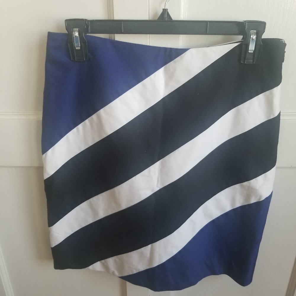 White House Black Market Blue, Black, White Stripe